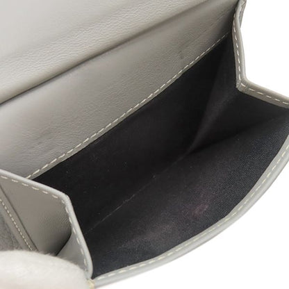 Christian Dior CD 1947 Wallet Grain Calf Leather Gray Logo