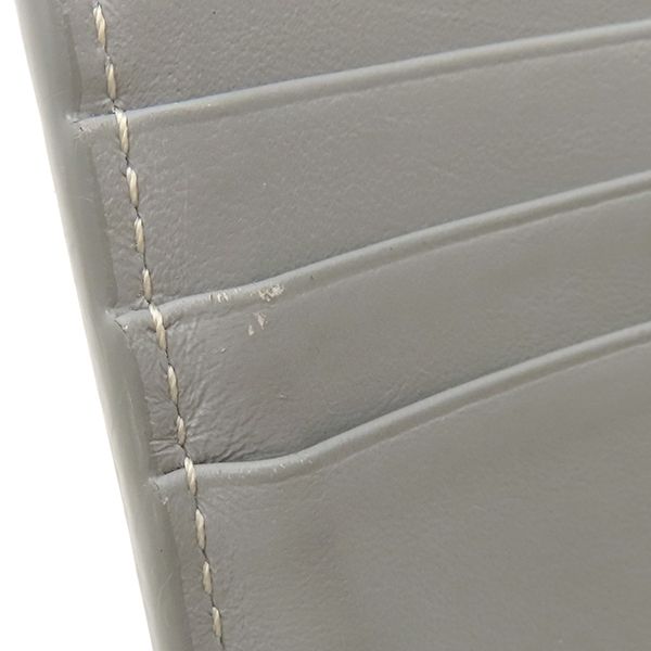 Christian Dior CD 1947 Wallet Grain Calf Leather Gray Logo