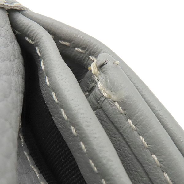 Christian Dior CD 1947 Wallet Grain Calf Leather Gray Logo