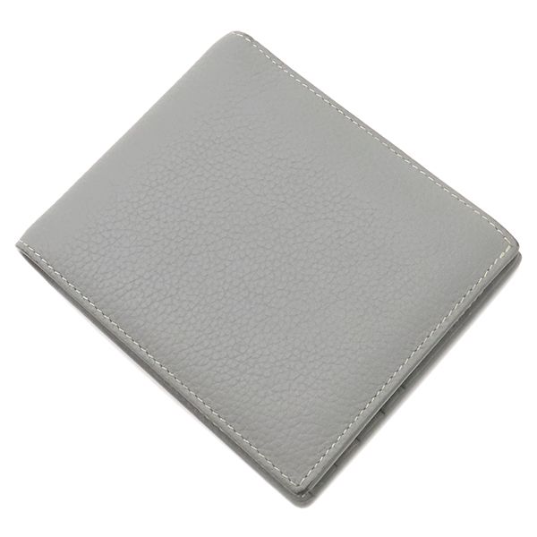 Christian Dior CD 1947 Wallet Grain Calf Leather Gray Logo