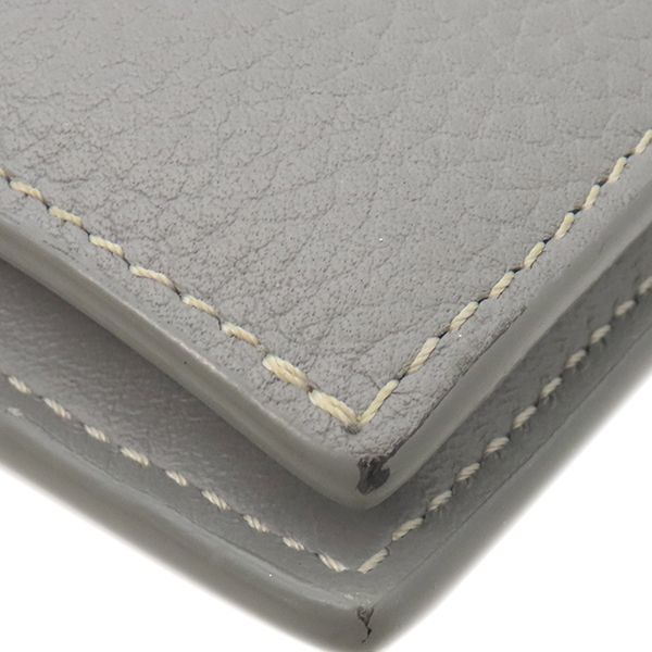 Christian Dior CD 1947 Wallet Grain Calf Leather Gray Logo