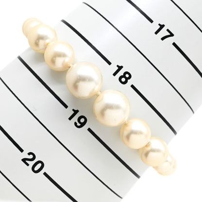 Chanel Bracelet Coco Mark Pearl GP Faux Pearl Rhinestone Gold X White CC [box