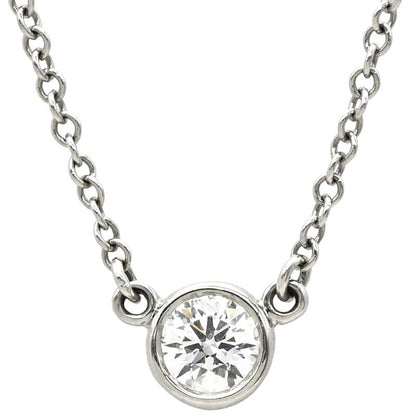 Tiffany & Co Tiffany & Co Necklace by-the-Yard Single Diamond Pendant Pt950