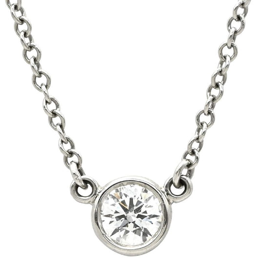 Tiffany & Co Tiffany & Co Necklace by-the-Yard Single Diamond Pendant Pt950