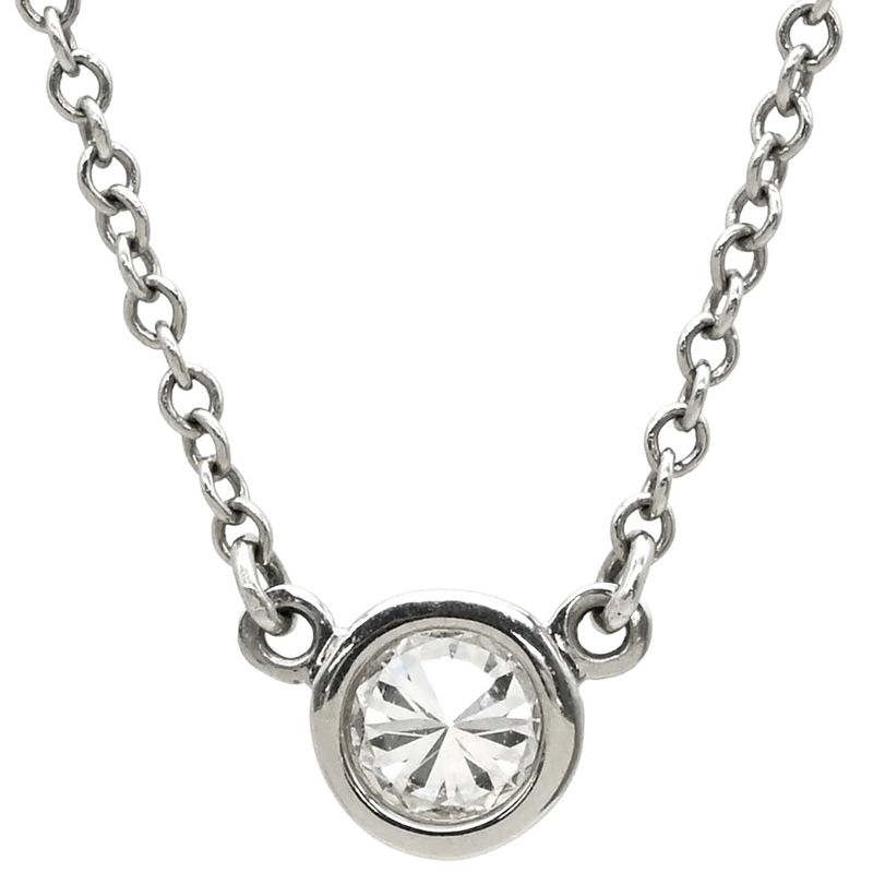Tiffany & Co Tiffany & Co Necklace by-the-Yard Single Diamond Pendant Pt950