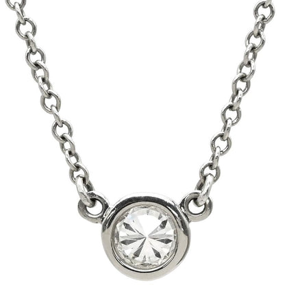 Tiffany & Co Tiffany & Co Necklace by-the-Yard Single Diamond Pendant Pt950