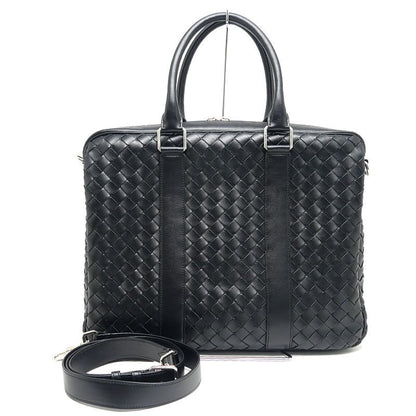 Bottega Veneta Briefcase Intrecciato Black Business Bag