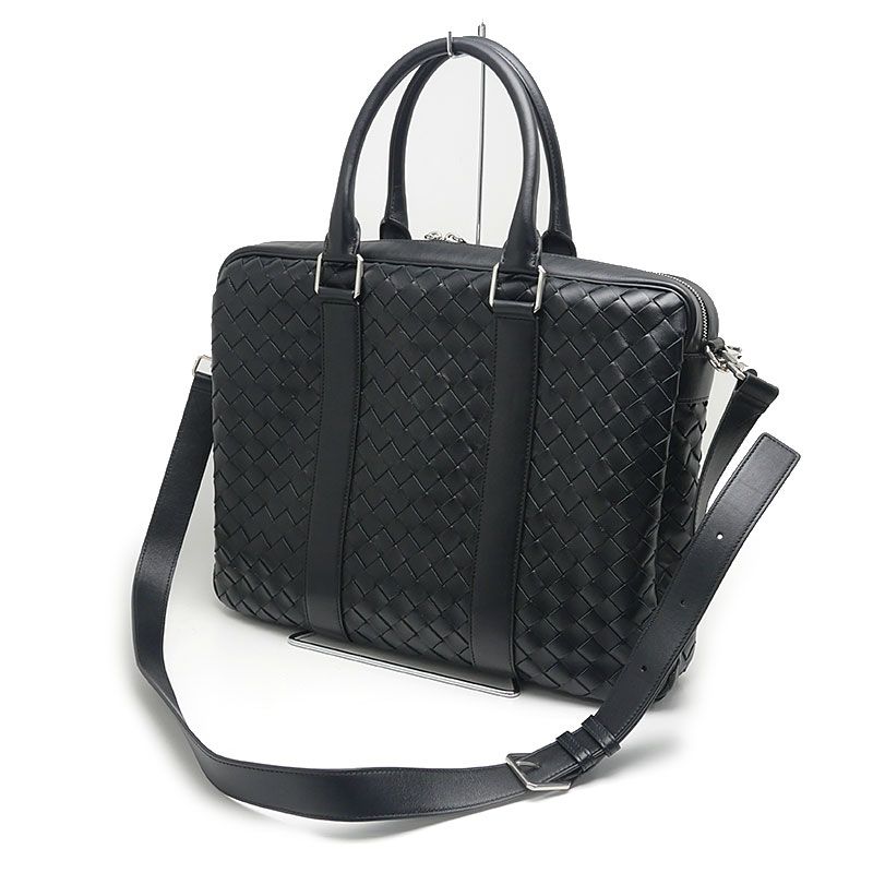 Bottega Veneta Briefcase Intrecciato Black Business Bag