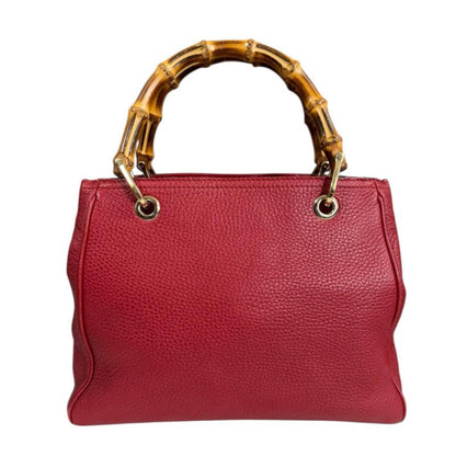Gucci Bamboo Shoulder Bag Leather 336032 Red Ladies Gucci Preowned Gucci