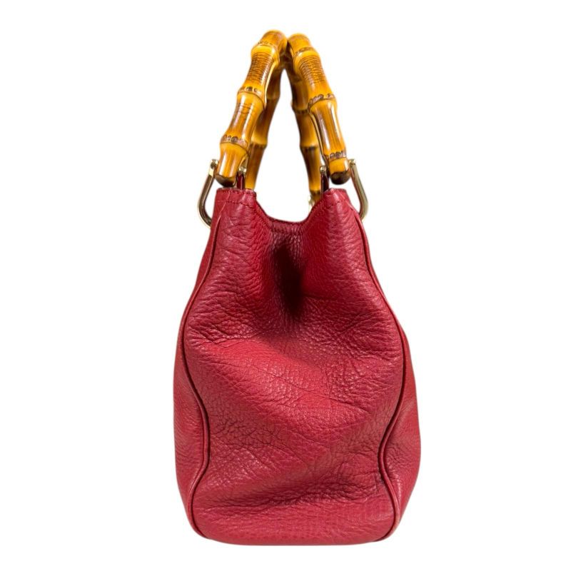 Gucci Bamboo Shoulder Bag Leather 336032 Red Ladies Gucci Preowned Gucci