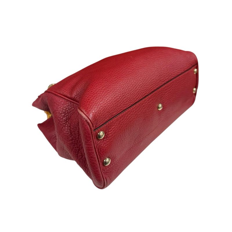 Gucci Bamboo Shoulder Bag Leather 336032 Red Ladies Gucci Preowned Gucci