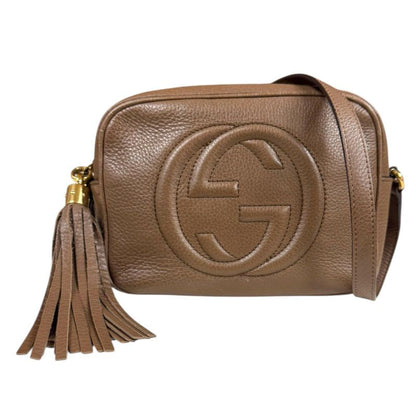Gucci Disco Bag Soho Shoulder Bag Leather 308364 Brown Ladies Gucci Preowned