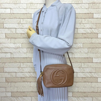 Gucci Disco Bag Soho Shoulder Bag Leather 308364 Brown Ladies Gucci Preowned