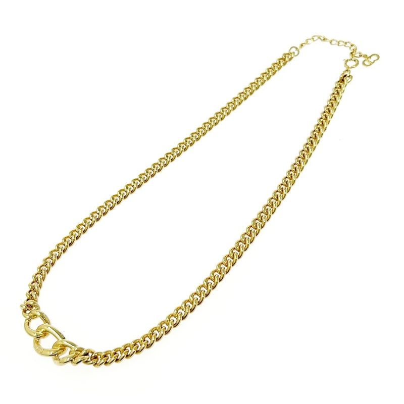 Christian Dior GP Rhinestone Necklace Gold 501582 Necklace