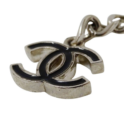 Chanel Belt Women's Brand Silver Black Chain Belt Coco Mark Fashionable