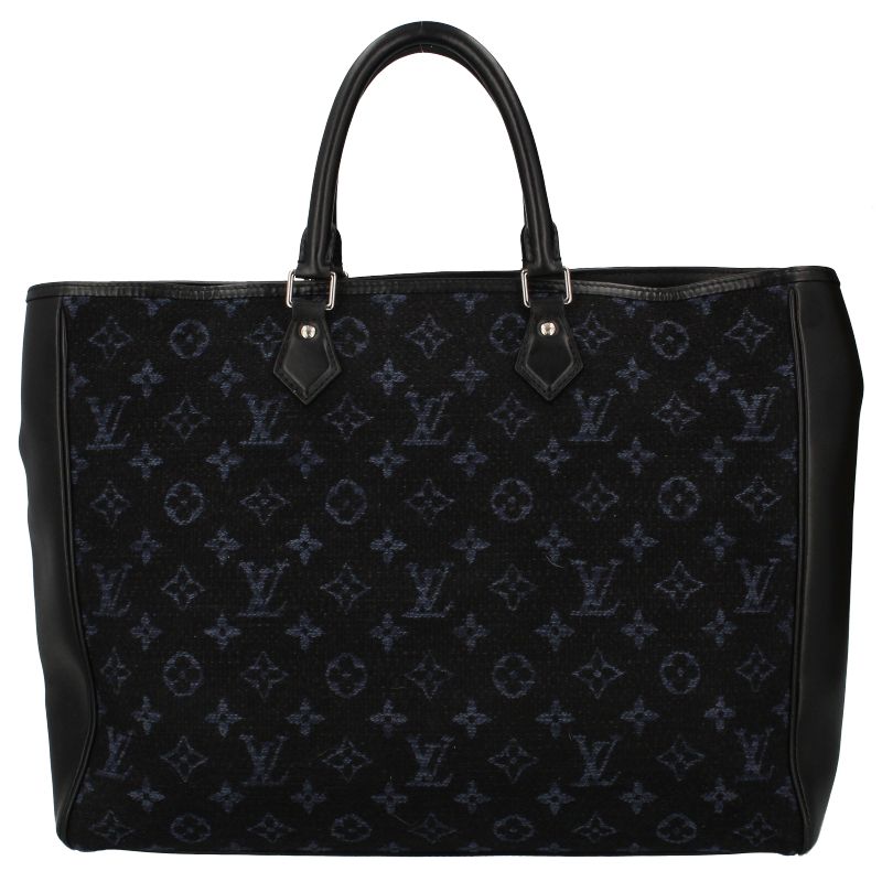 Louis Vuitton Grand Sac M55203 Monogram Jacquard Ladies Handbag Navy Excellent