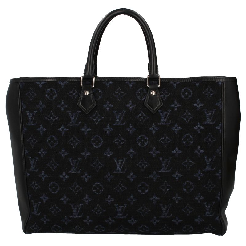 Louis Vuitton Grand Sac M55203 Monogram Jacquard Ladies Handbag Navy Excellent