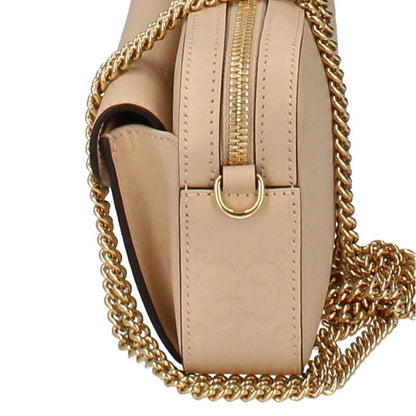 Gucci GG Mini Shoulder Bag 781554 Leather Women's Shoulder Bag Beige Excellent