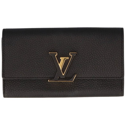 Louis Vuitton Portefeuille Capucines M61248 Taurillon Leather Women Noir Black