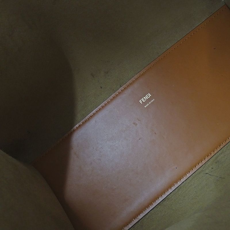 Fendi Bag Women's Brand Handbag Shoulder Bag 2way Sunshine Medium Leather Brown