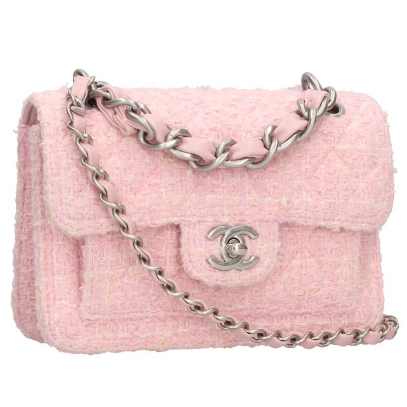 Chanel Mini Matelasse Tweed Coco Mark Chain Shoulder Bag For Men