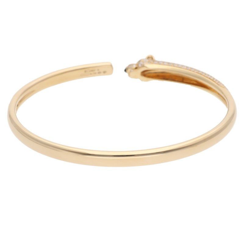 Cartier Panther De Cartier 18K Yellow Gold Tsavorite Garnet Onyx Bracelet Men's