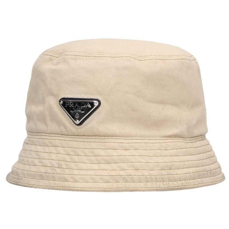 Prada 2hc137 Triangle Logo Plate Cotton Canvas Bucket Hat - Men's XL