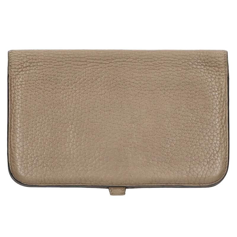 Hermes Dogon GM □R Engraved Togo Ghardware Wallet With Pouch Men's GM