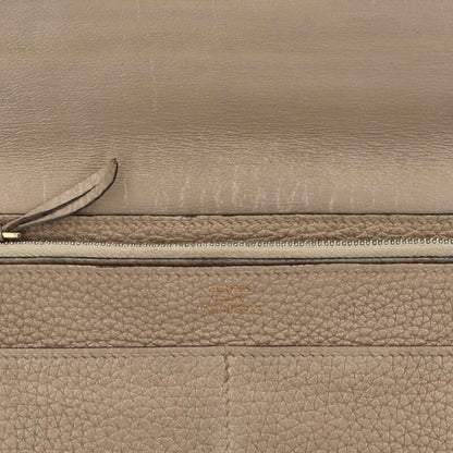 Hermes Dogon GM □R Engraved Togo Ghardware Wallet With Pouch Men's GM