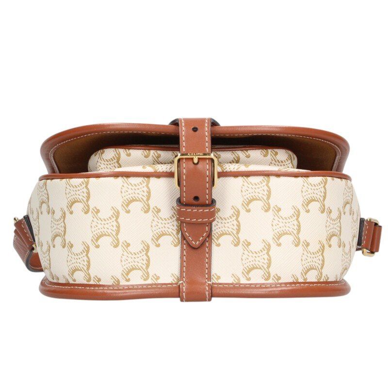 Celine Falco Calfskin Triomphe Allover Shoulder Bag Women