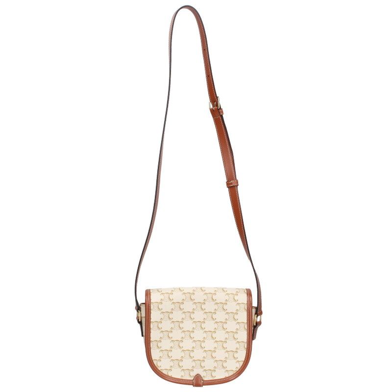 Celine Falco Calfskin Triomphe Allover Shoulder Bag Women