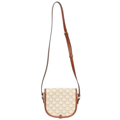 Celine Falco Calfskin Triomphe Allover Shoulder Bag Women