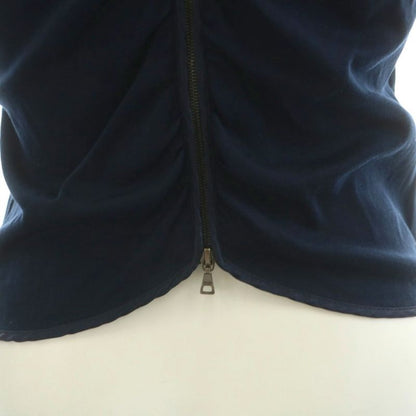 Prada Cut And Sleeve Short Sleeve Back Zip Cotton S Navy AN33