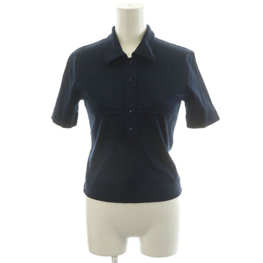 Prada Cut And Sleeve Short Sleeve Back Zip Cotton S Navy AN33