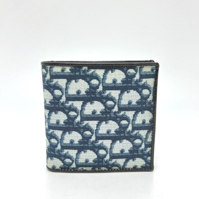 Christian DIOR Bifold Wallet Trotter PVC Blue