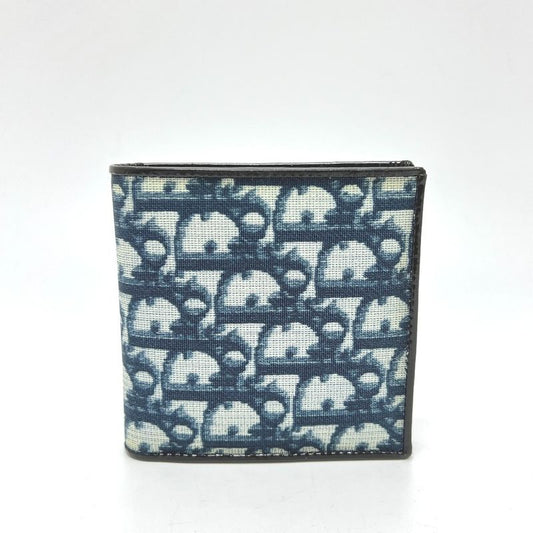 Christian DIOR Bifold Wallet Trotter PVC Blue
