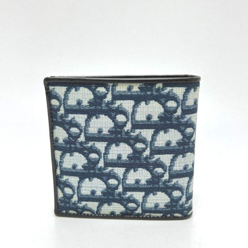 Christian DIOR Bifold Wallet Trotter PVC Blue