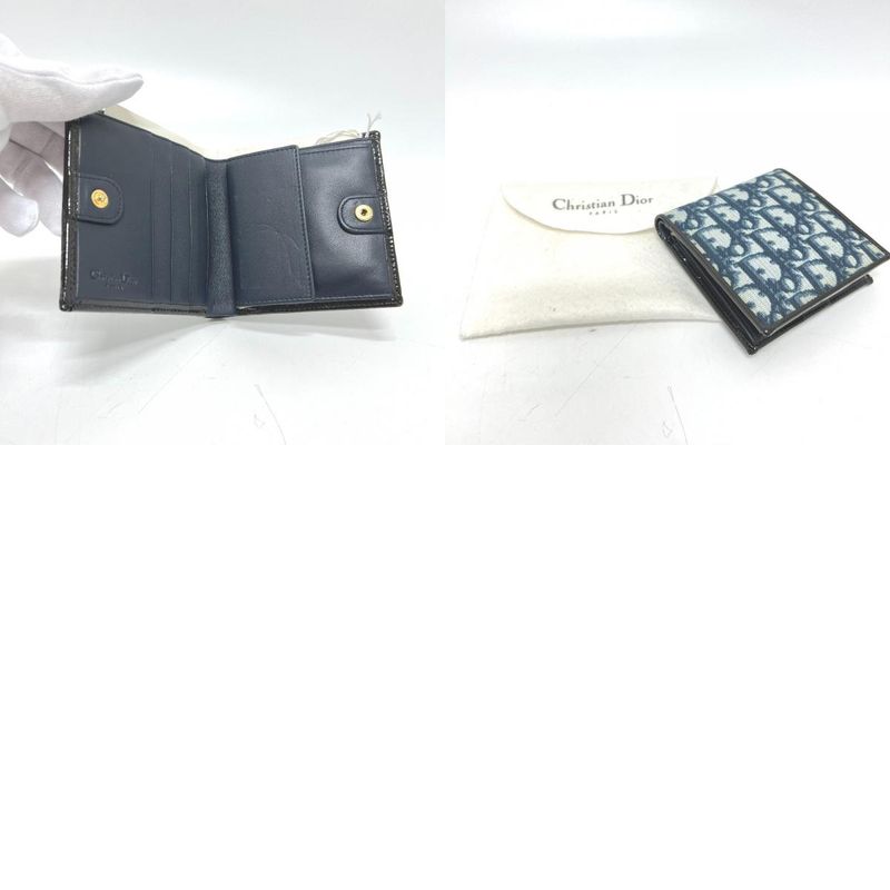 Christian DIOR Bifold Wallet Trotter PVC Blue