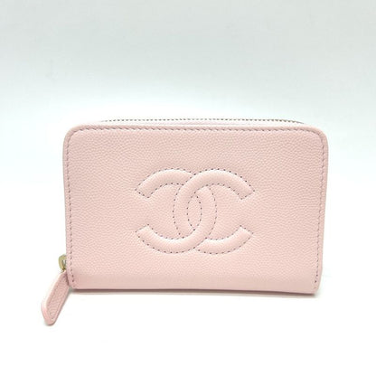 Chanel Long Wallet Coco Mark Ap4658 Caviar Skin Pink