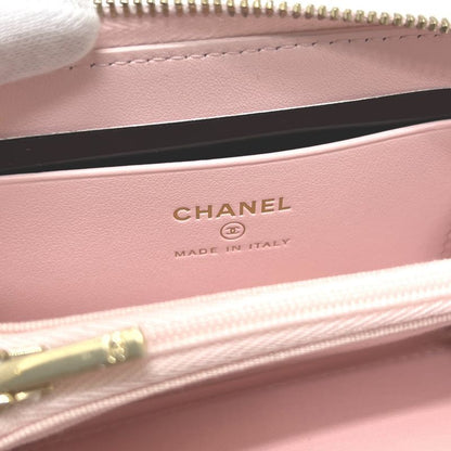 Chanel Long Wallet Coco Mark Ap4658 Caviar Skin Pink