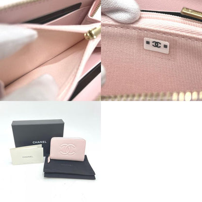 Chanel Long Wallet Coco Mark Ap4658 Caviar Skin Pink