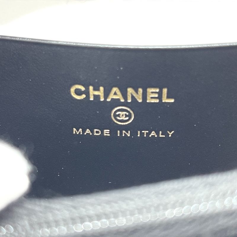 Chanel Long Wallet Coco Mark Ap4658 Caviar Skin Black