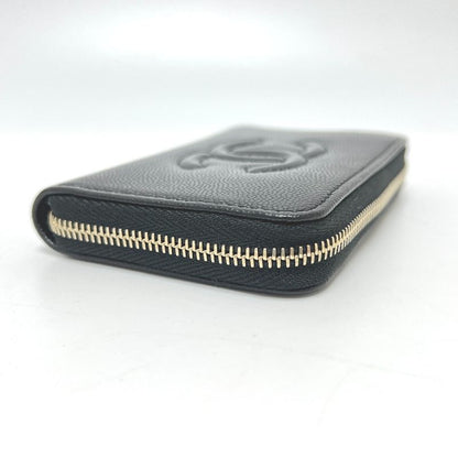 Chanel Long Wallet Coco Mark Ap4658 Caviar Skin Black