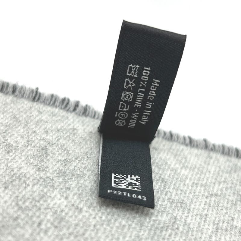 Chanel Scarf Coco Mark Bicolor Wool Black