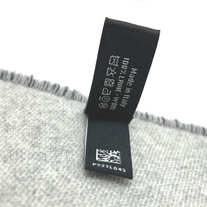 Chanel Scarf Coco Mark Bicolor Wool Black