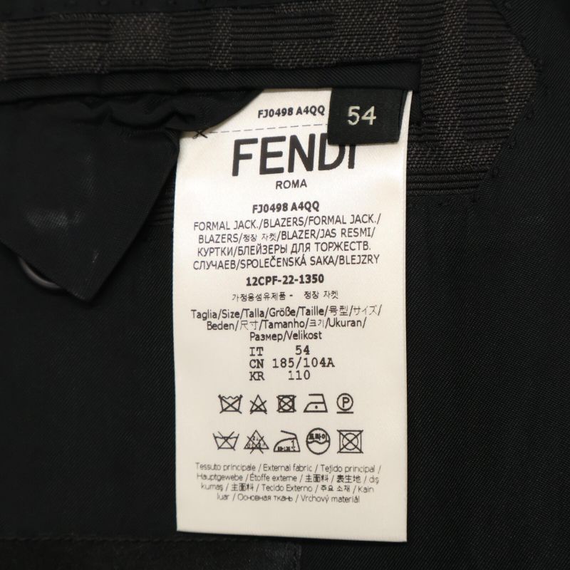 Fendi /official Fj0498 FF Logo Zucca Pattern 2B Tailored 54