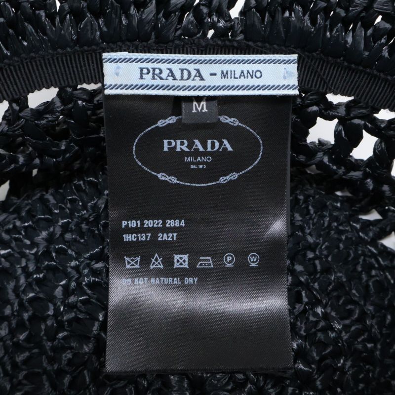 Prada 1hc137 2A2T Woven Fabric Bucket Hat M