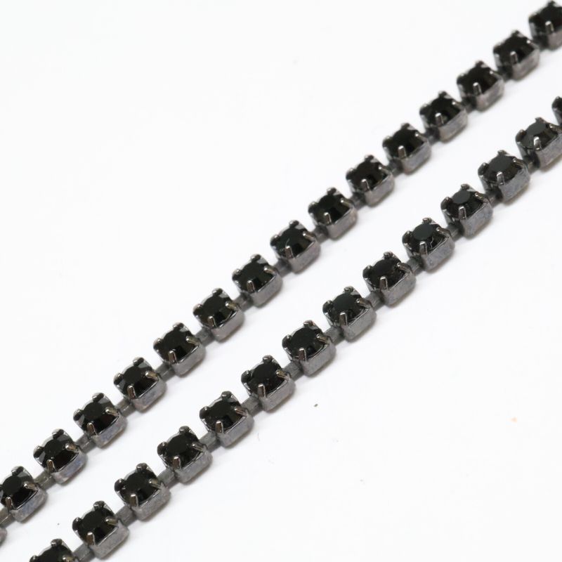 Christian DIOR D Motif Teardrop Top With Rhinestone Chain