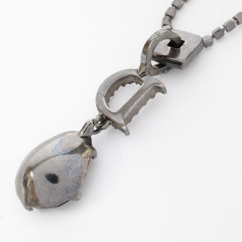 Christian DIOR D Motif Teardrop Top With Rhinestone Chain