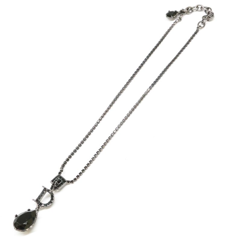 Christian DIOR D Motif Teardrop Top With Rhinestone Chain